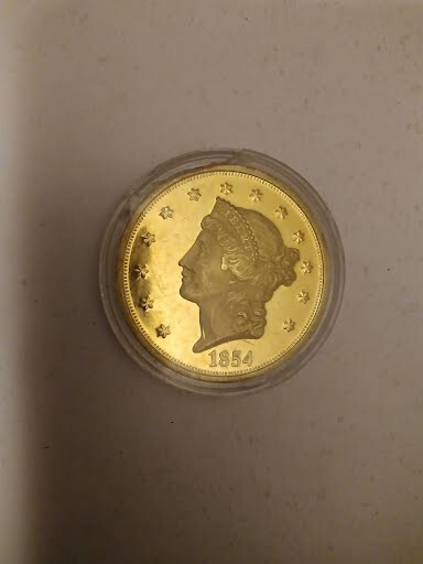 1854 Double Eagle Gold Plated Copy Coin