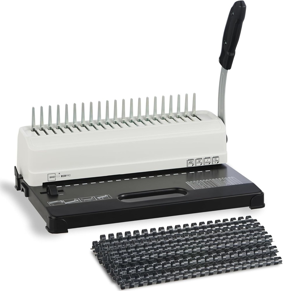 Binditek Binding Machine, 19-Hole, 450 Sheets, Comb Binder ECO + 1/2 COMBS