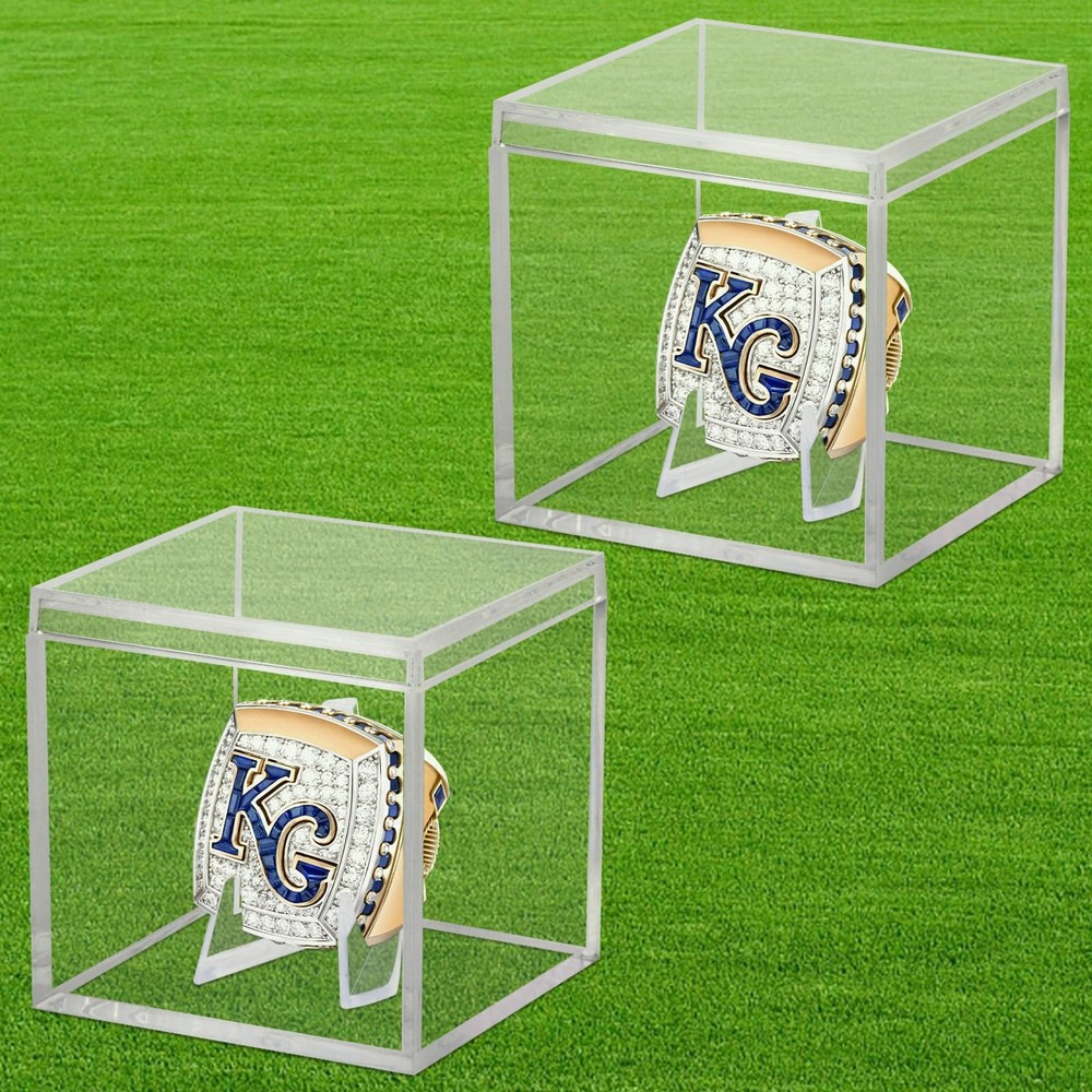 2 Pack Clear Acrylic Championship Ring Display Case, 2-Pack,