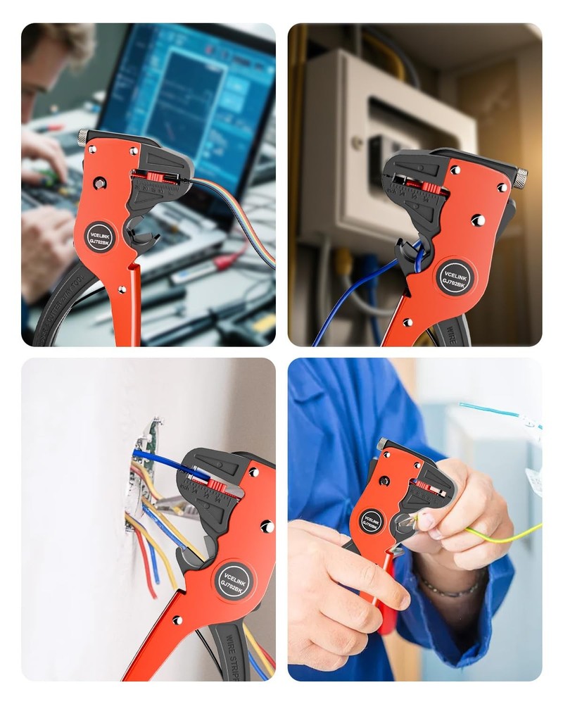 VCELINK Automatic Quickstrip Wire Stripper and Cutter, Professional Black