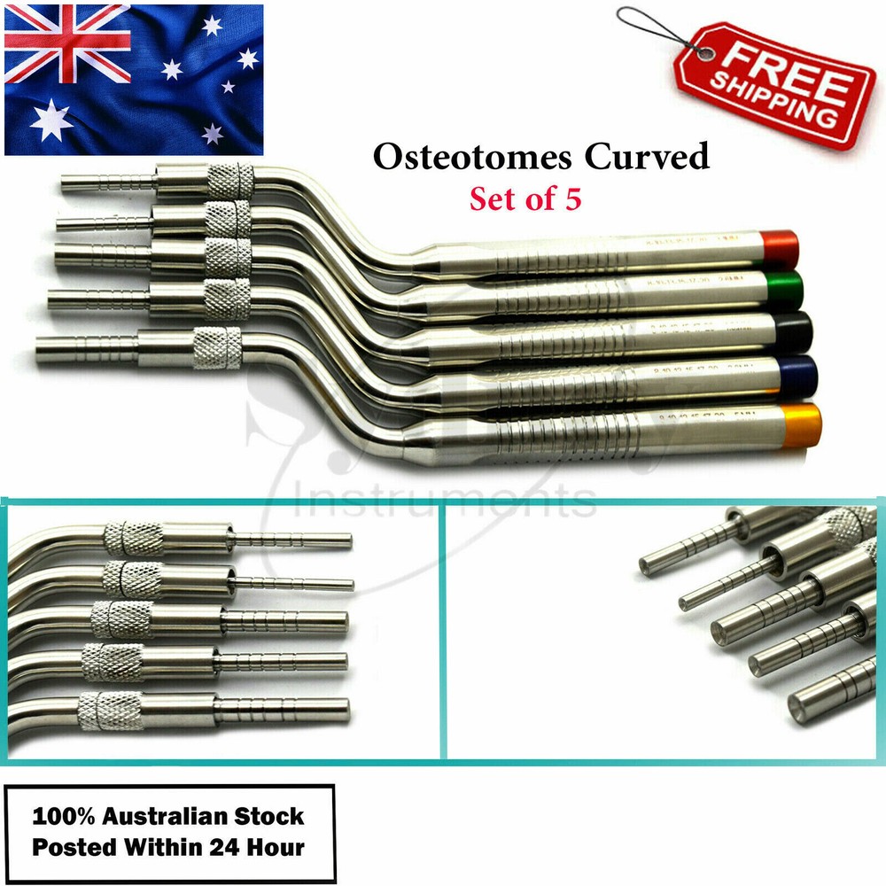 Osteotomes Offset Concave Tip Sinus Floor Elevation Straight & Curved Lab Tools