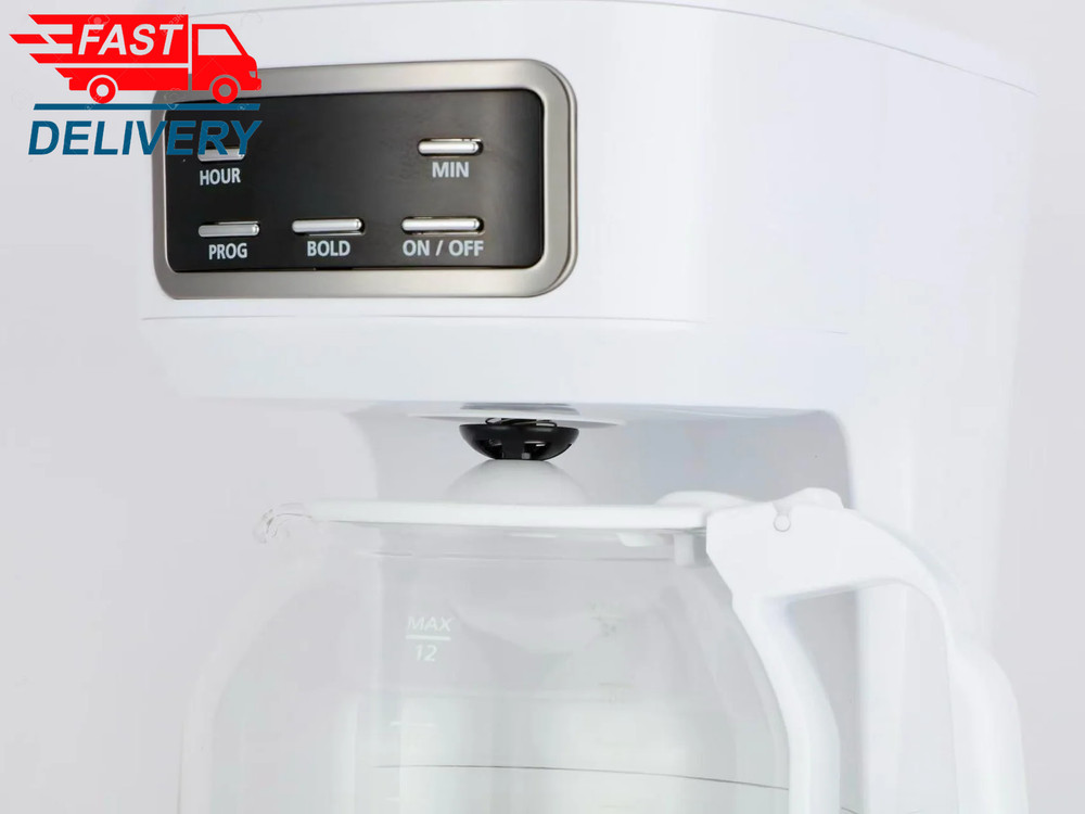 Finish 12-Cup Programmable Coffee Maker, White