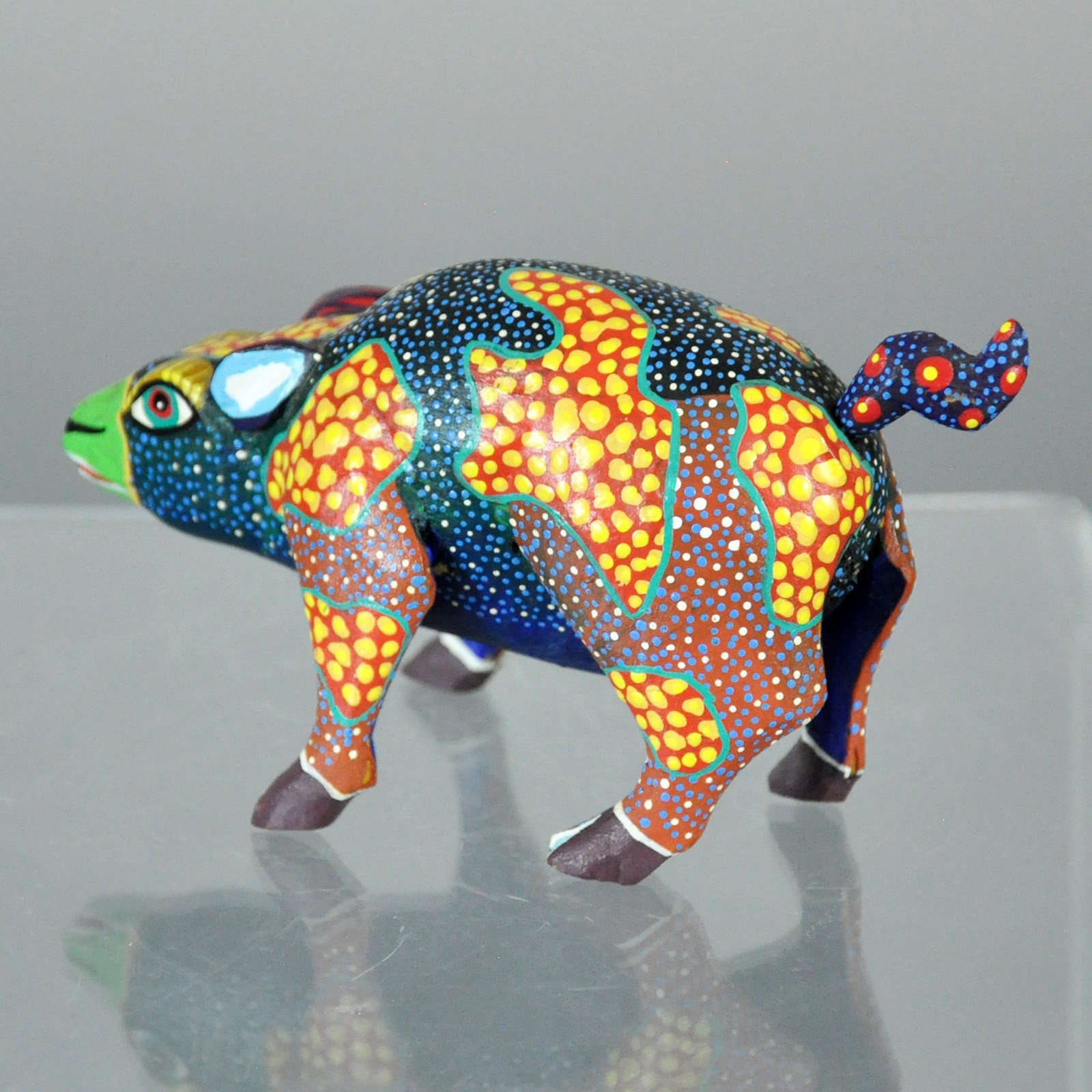Oaxaca Pig Alebrije Signed by Artist, Elvis Castillo, 2 of 4 Available