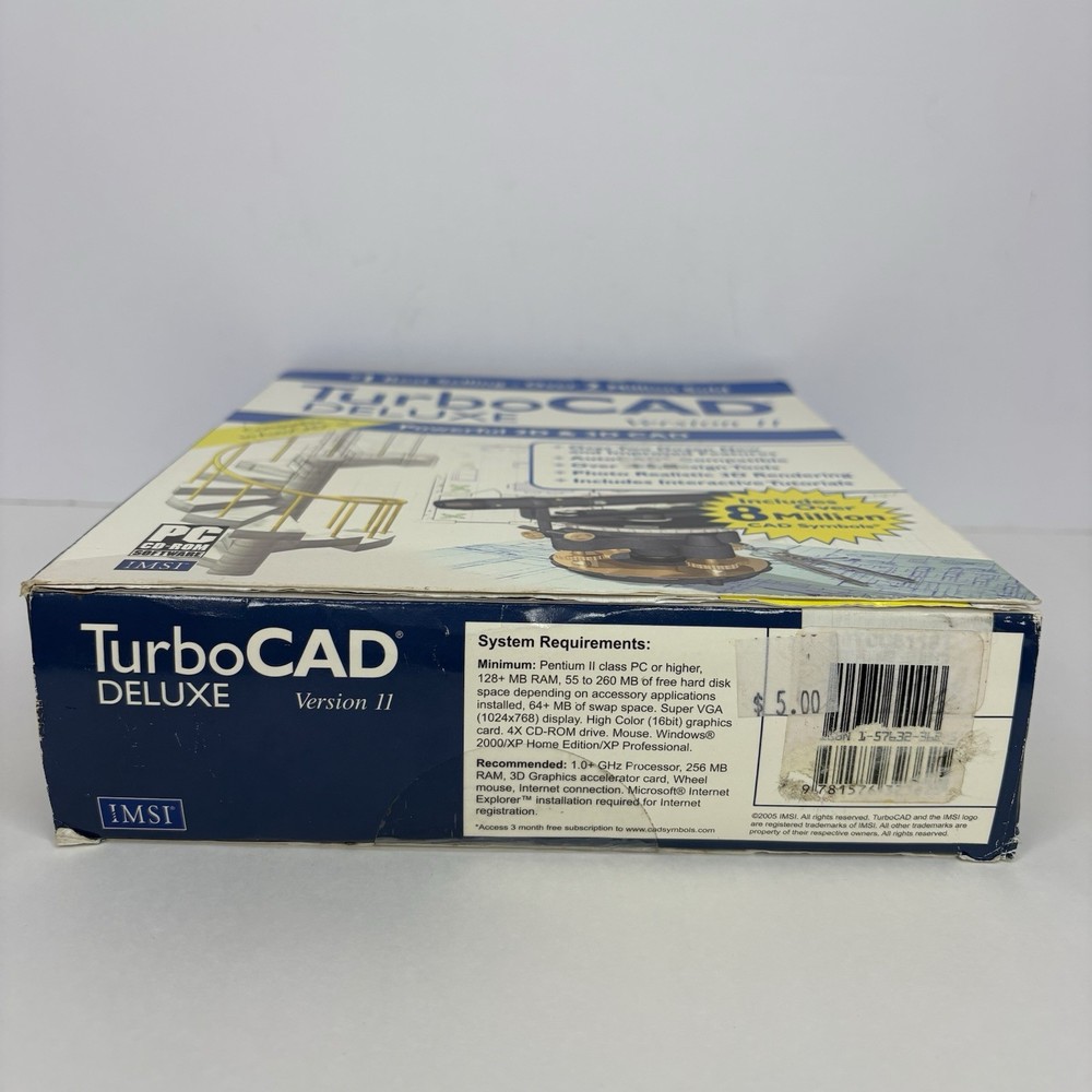 TurboCAD Deluxe Version 11 For windows 2000 /XP 2D & 3D CAD