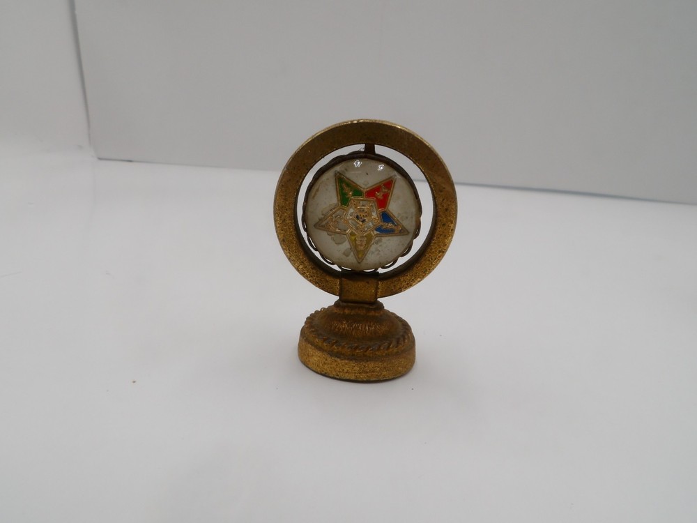 2 Vintage MASONIC Dashboard Magnetic Emblems & Plastic Top Hat