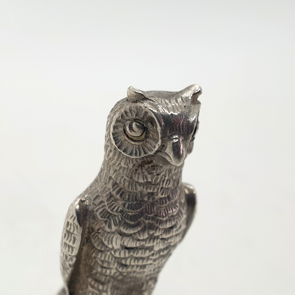 Spanish 915 Solid Silver Owl Wax Seal Stamp Not Engraved