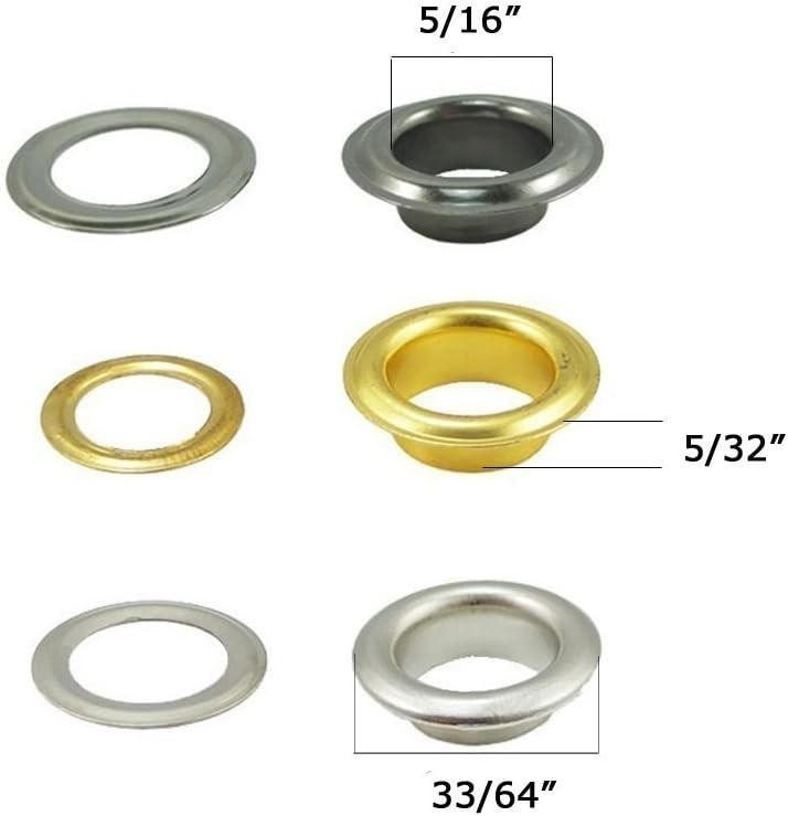 200 Sets - Grommet Eyelets 8mm 5/16" Inside Diameter with Setting Tool Canvas...