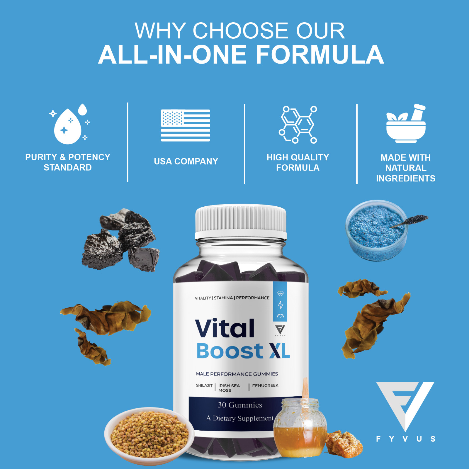 Vital Boost XL Performance Supplement, VitalBoost XL (30 Gummies)