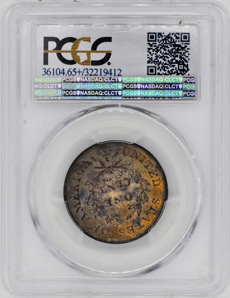 1798 DRAPED BUST 1C PCGS MS 65+ BN