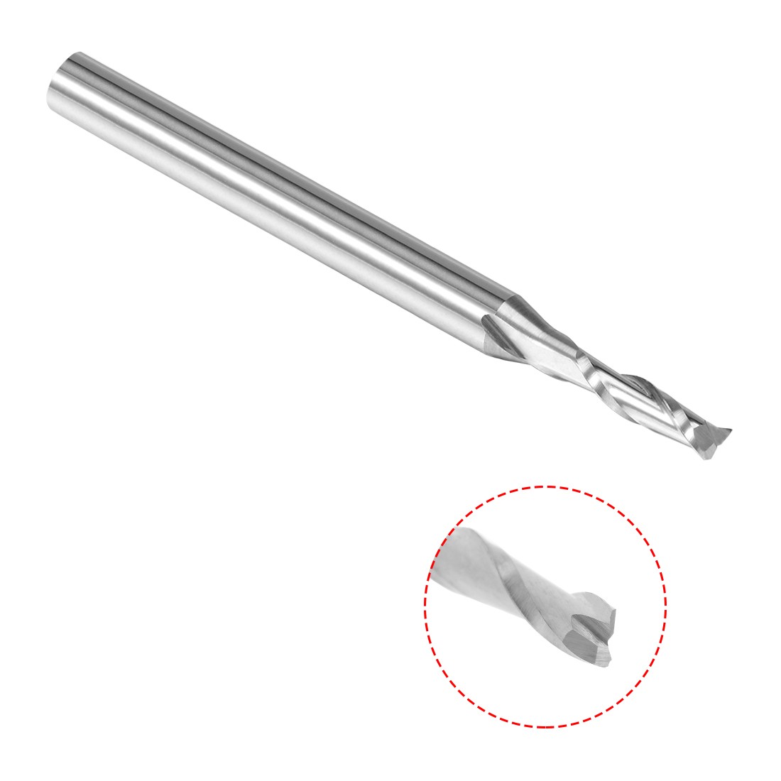 5PCS 1/8" Shank 2.0mm x 8mm Carbide End Mill CNC Router Bits 2 Spiral Flute