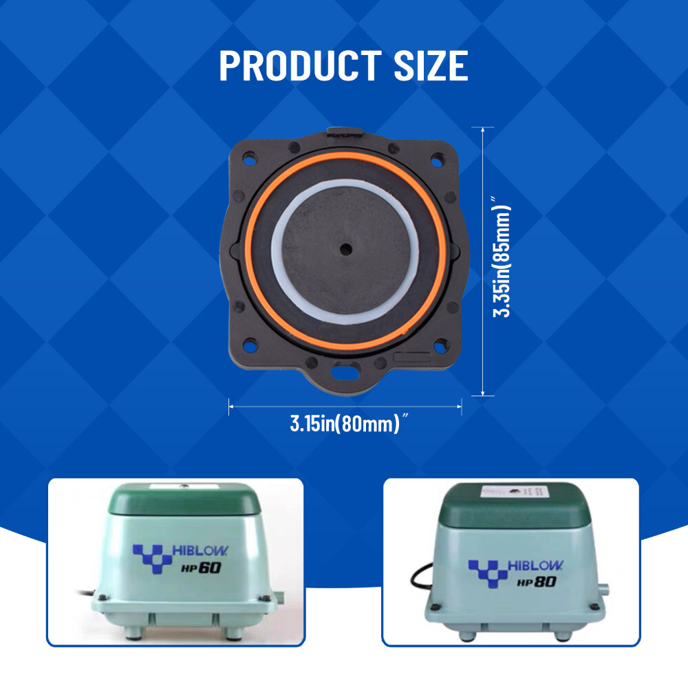 Air Pump Diaphragm Rebuild Kit Replacement for Hiblow Hp-60/Hp-80