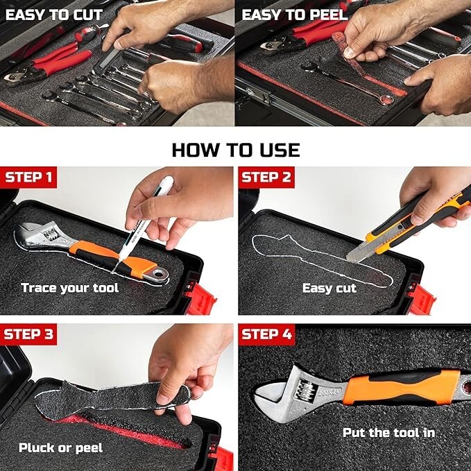Tool Box Foam Inserts for Cases Polyethylene Foam Sheets Toolbox Foam Organizer