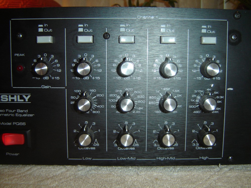 Ashly PQ66, Latter Version, 2 Ch 4 Band Parametric Equalizer, Eq, Vintage Rack