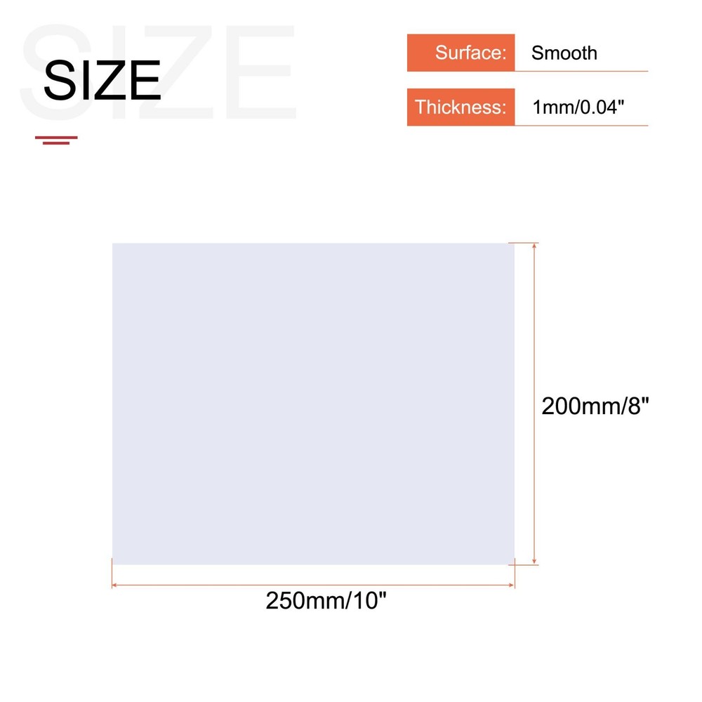 White ABS plastic sheet 10x8x0.04 inches, panel, 2pcs