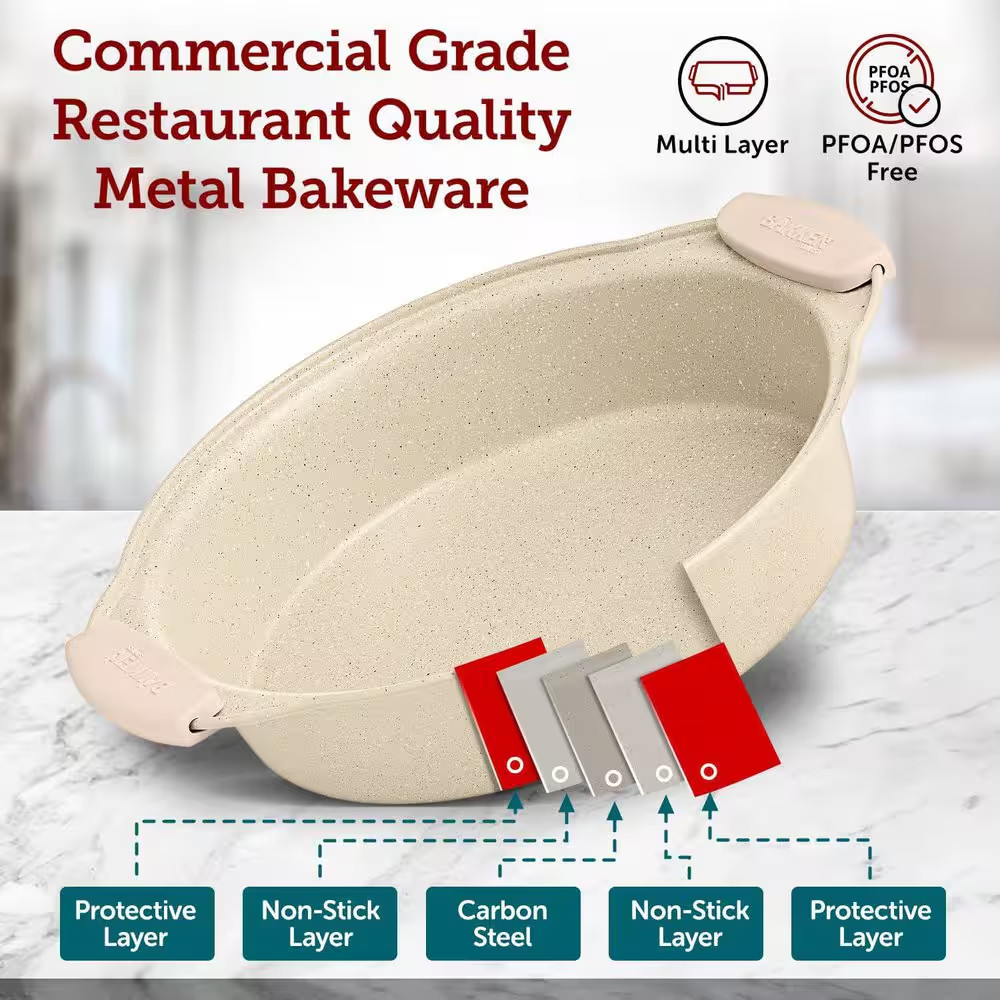 8-Piece Bakeware Set-White Marble