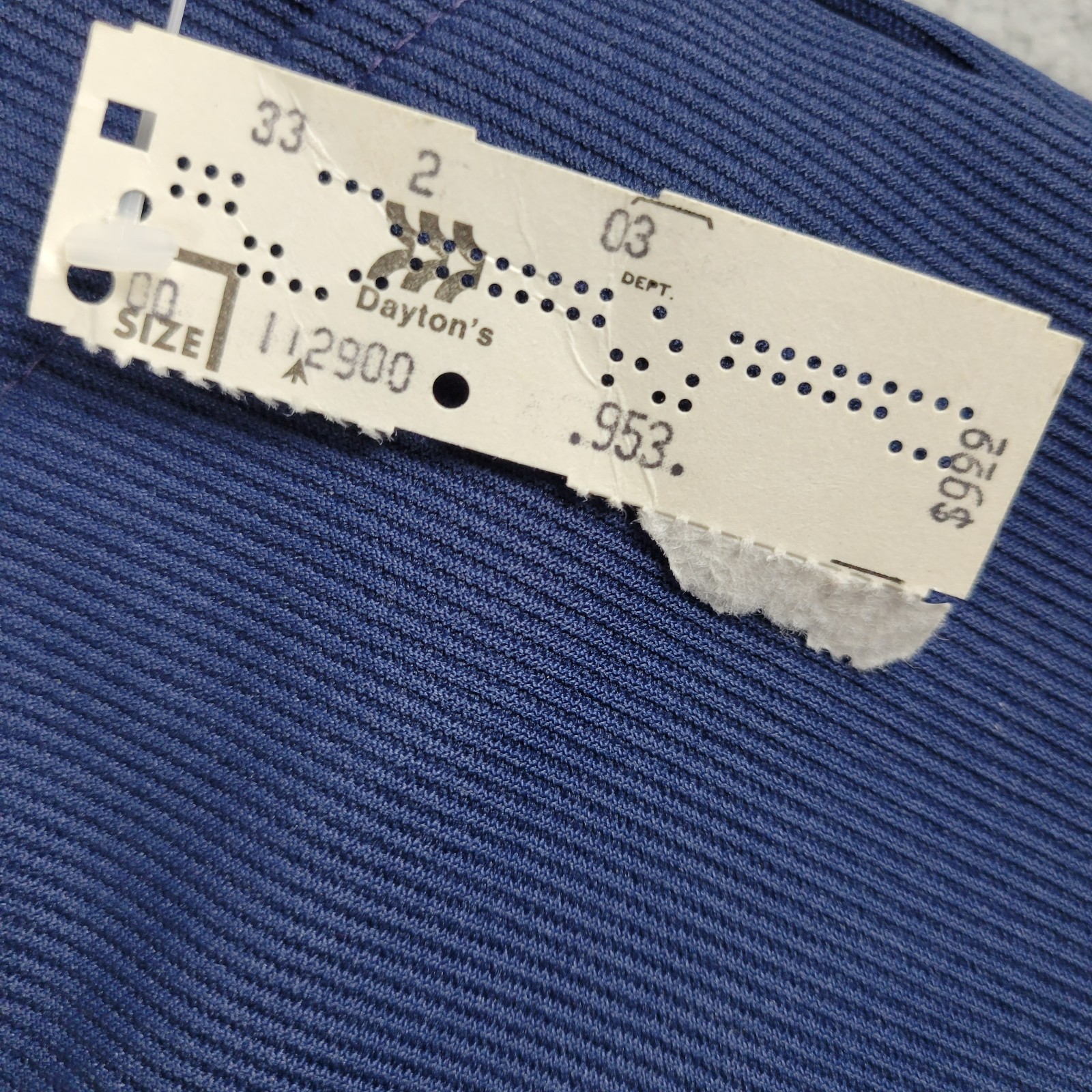 Mr Wrangler Knit Flare pants 34x30 navy blue stripe Dacron polyester 1971 USA