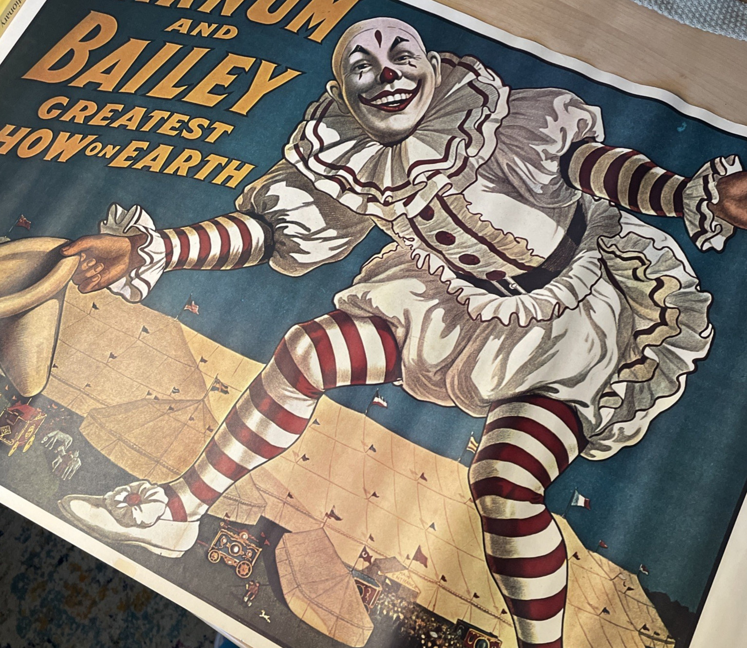 Barnum & Bailey Greatest Show On Earth Clown Circus Poster 1971 Reissue P-125