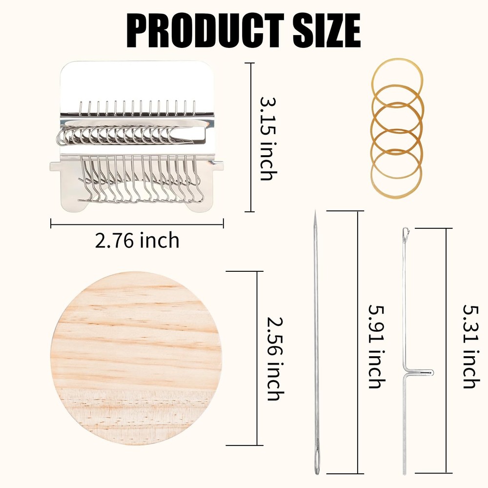 Knit Patch Kit PatchMaker 2.0 Mini Darning Loom 14 Hooks for Jeans Socks Repair