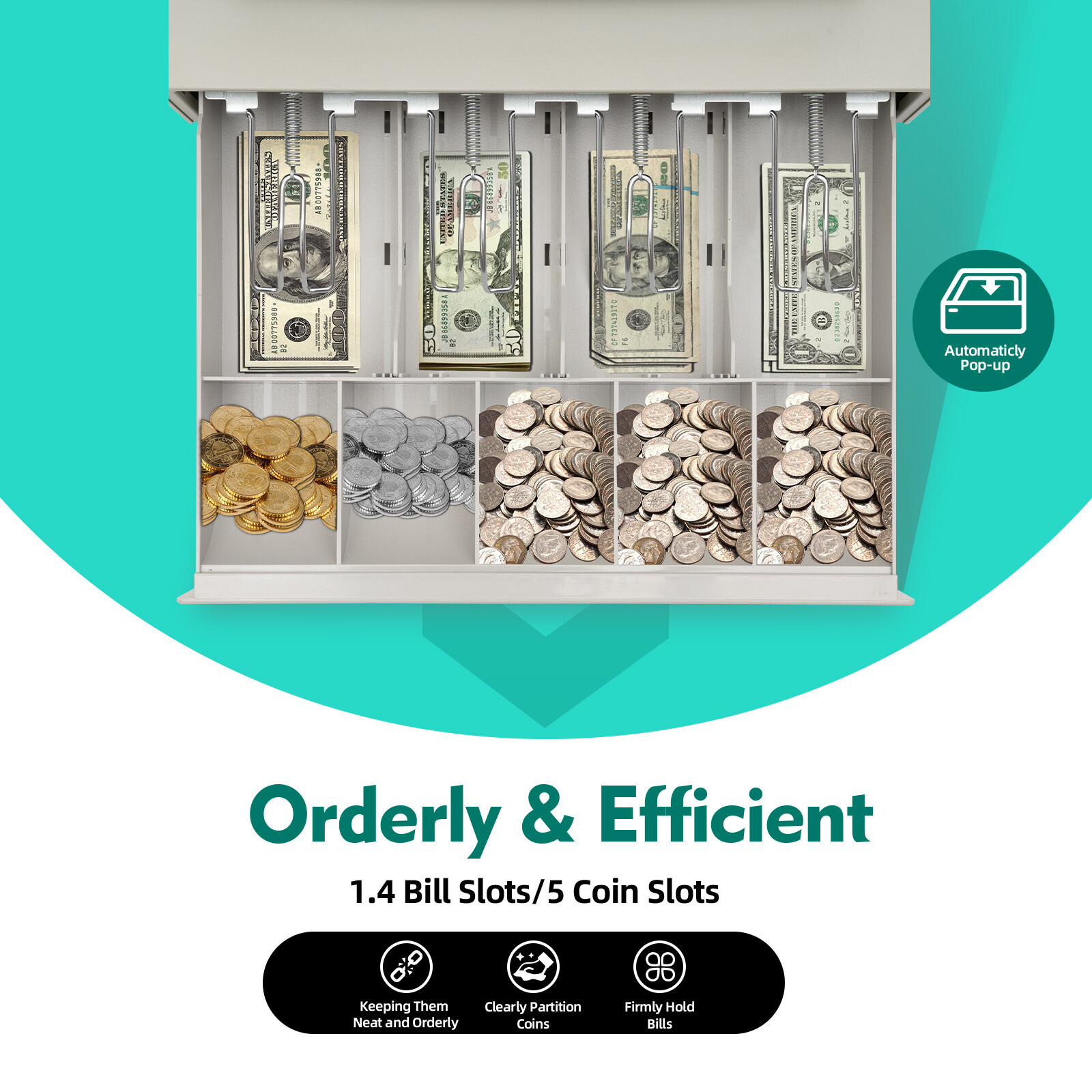 NEW Electronic Cash Register 48 Keys Cash Management System with Thermal Printer