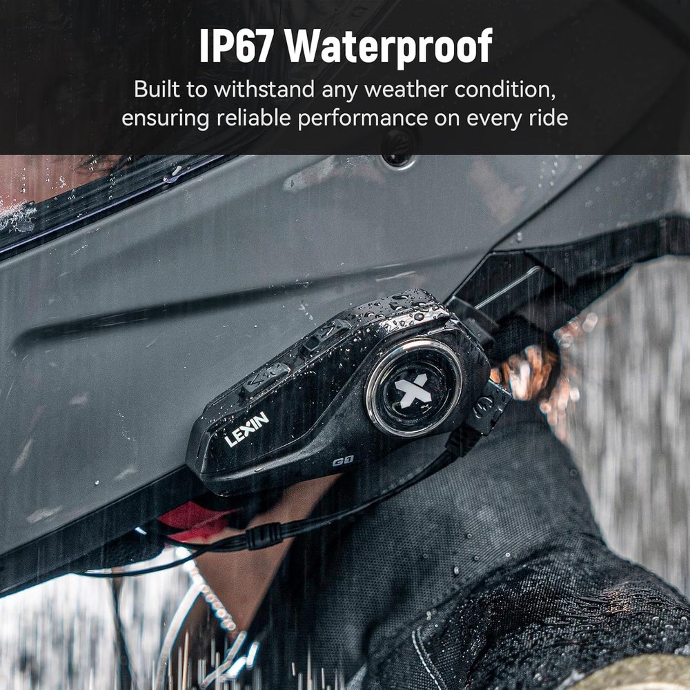 HD Stereo G1 Motorcycle Headset with Dual Mics & Hands-Free Call Functionality