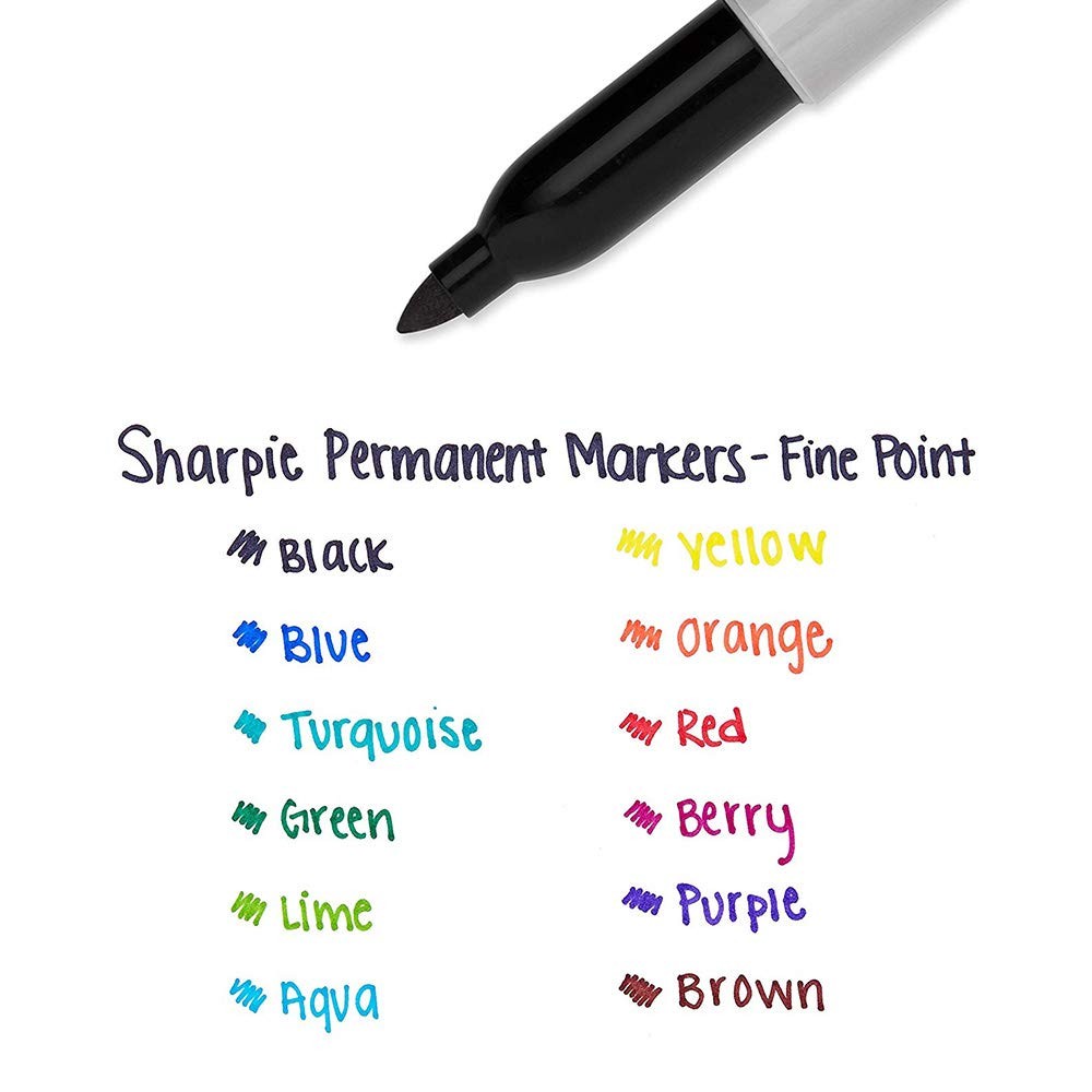 Sharpie Permanent Marker Fine Point,Fine Point Black Permanent Marker Quick D...
