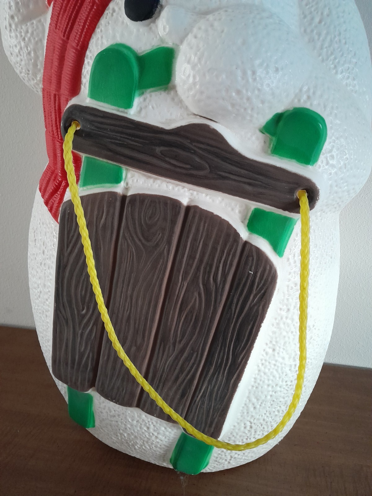 Vintage 2000 TPI Christmas Lighted Snowman with Sled Blow Mold 40" Tall READ