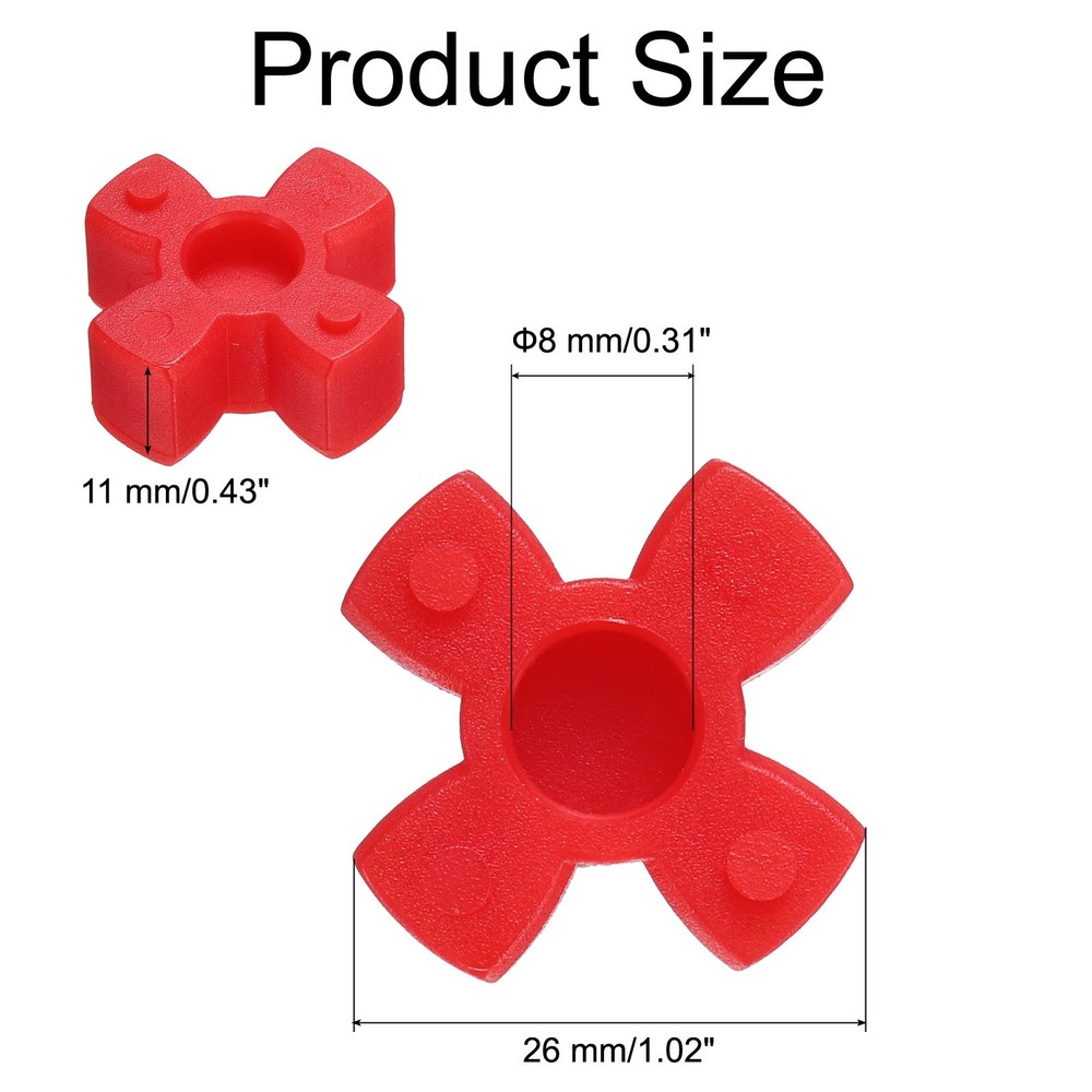10pcs GS12 Coupling Insert for L-Jaw Coupling L-Jaw Coupler Set, Red