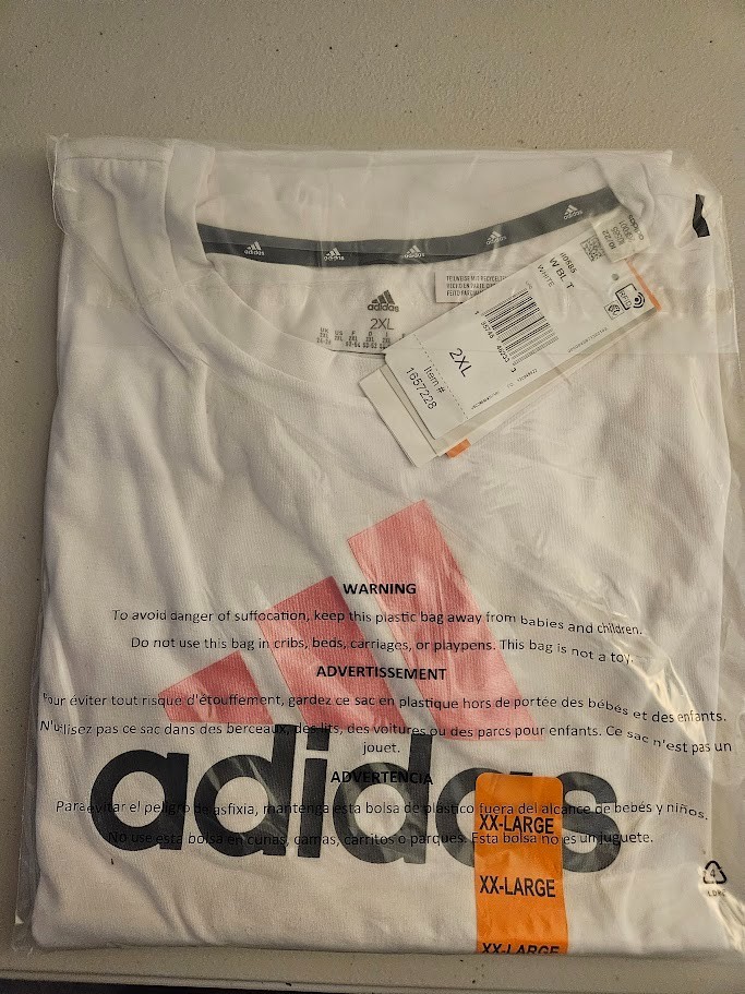 Adidas Trefoil Womans T Shirt White or Blue XL or XXL