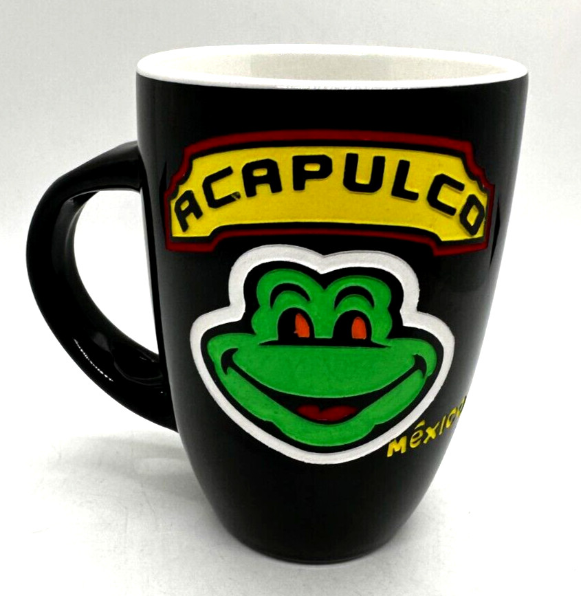 HTF Senor Frogs Acapulco Deep Etched & Painted Coffee Mug Cup