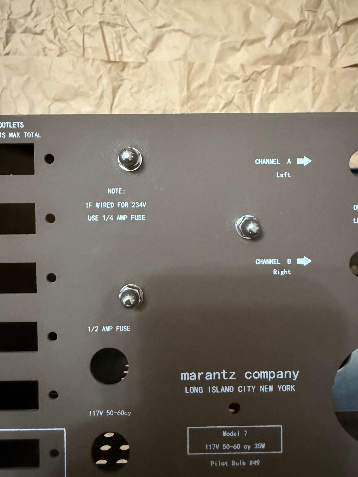 Marantz 7c 7 tube preamplifier power transformer replica 117V 234V AC IN