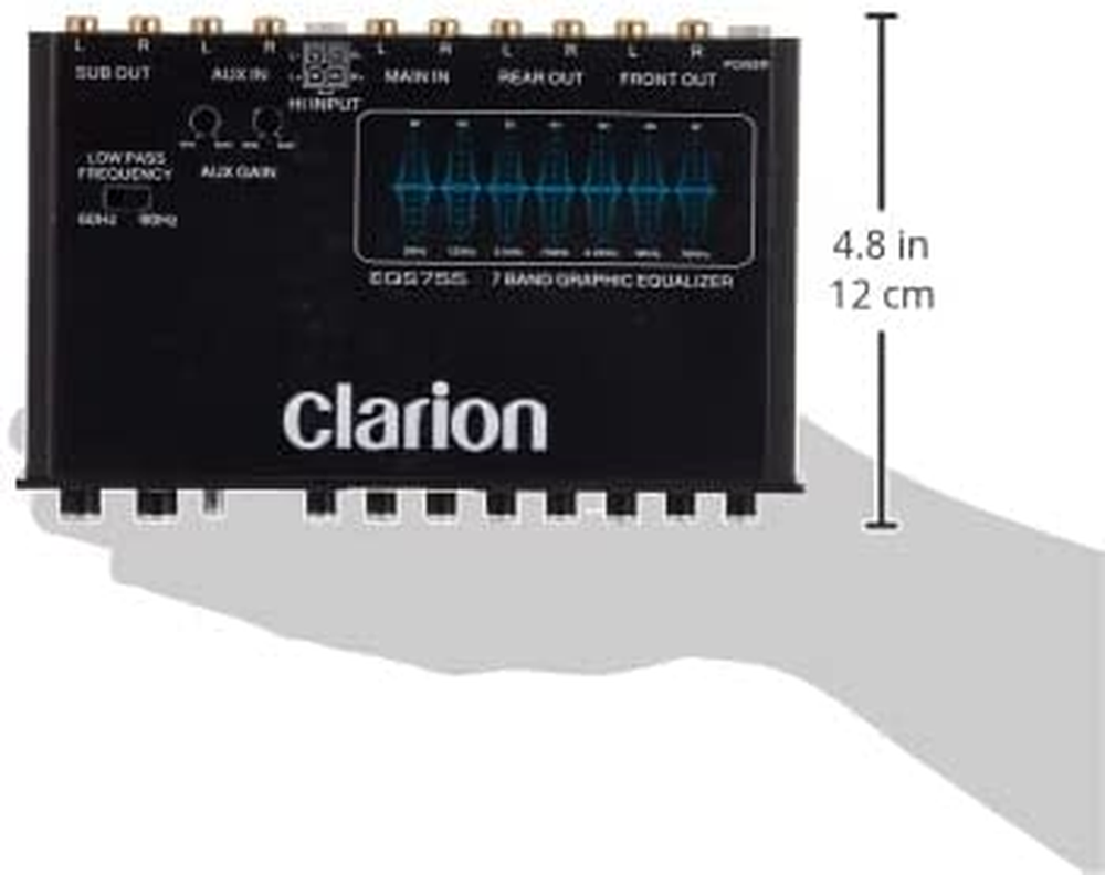 EQS755 7-Band Car Audio Graphic Equalizer with Front 3.5Mm Auxiliary Input