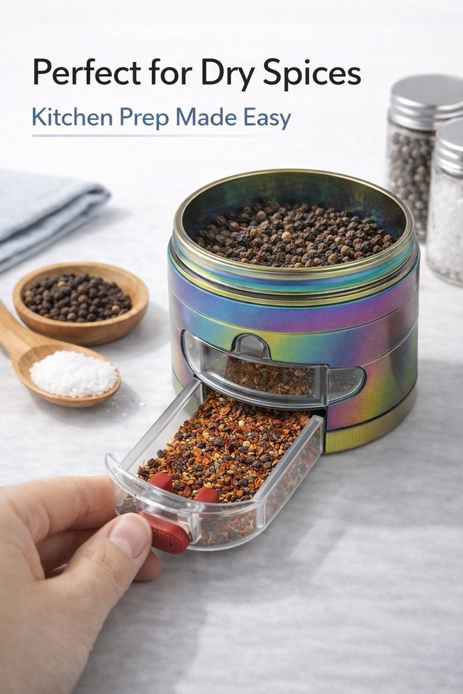 5 Pack Manual Spice Grinder Mixed Colors 4 Layer Kitchen Crusher Bulk