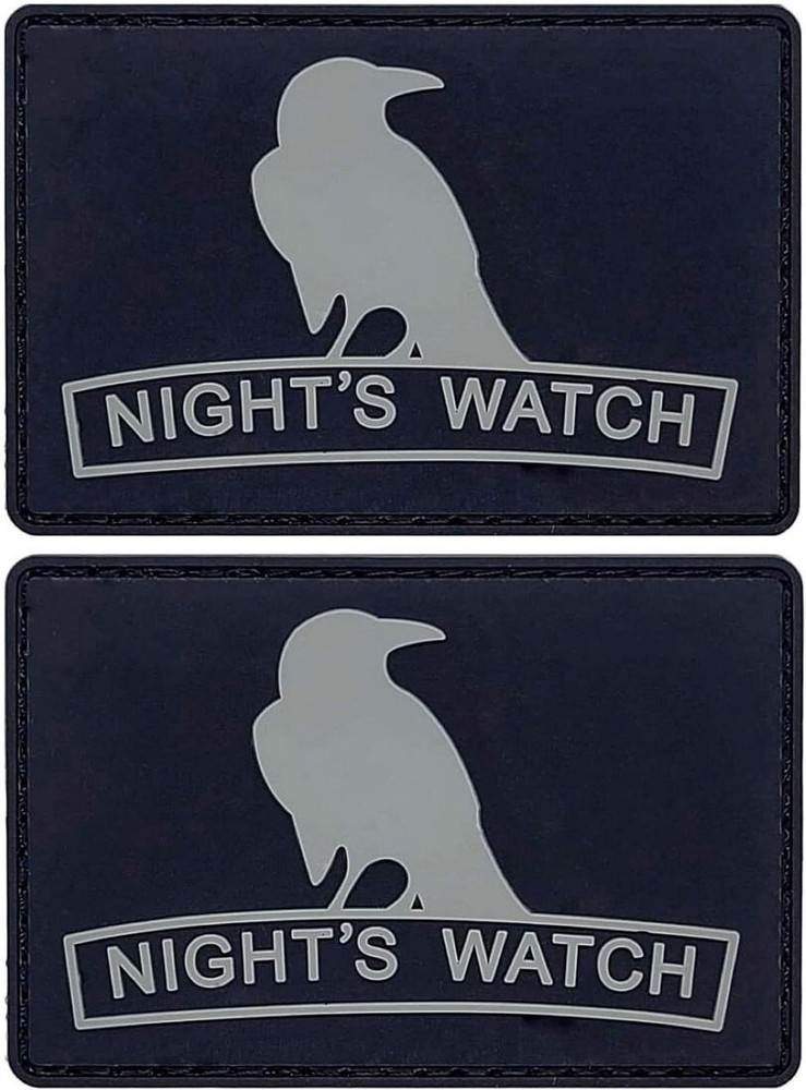 Nights Watch Morale Patch - 2PC - 3" X 2"  PVC RUBBER