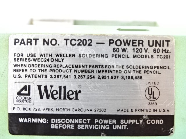 Weller Tc 202 Power Unit ONLY