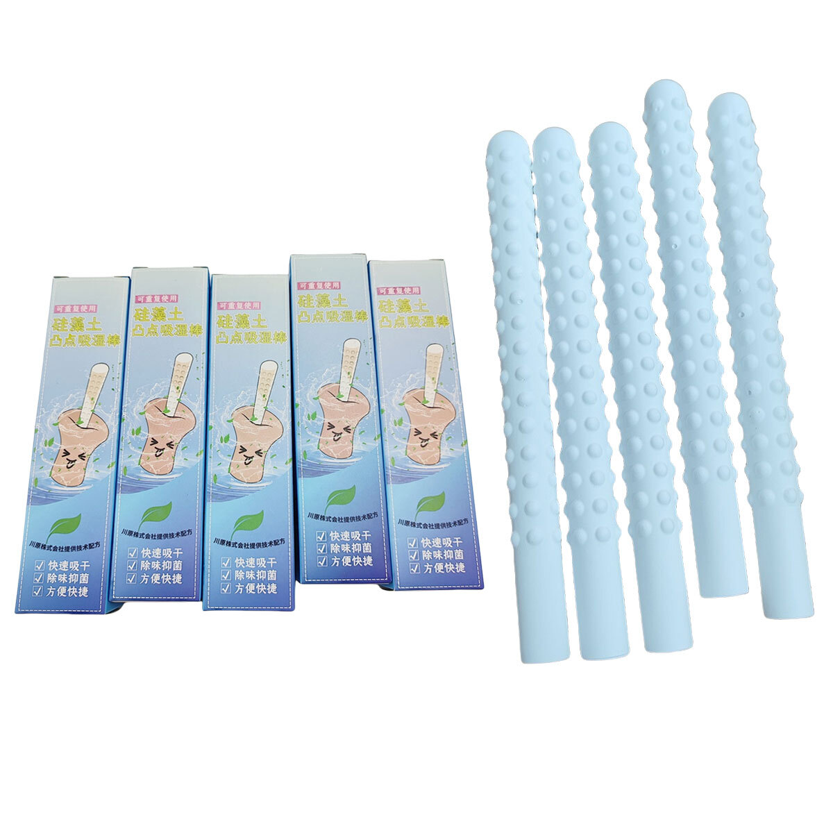 5 Pcs Drying Rod Non-Toxic Good Absorb Absorption Rod Desiccant Diatom for Toys