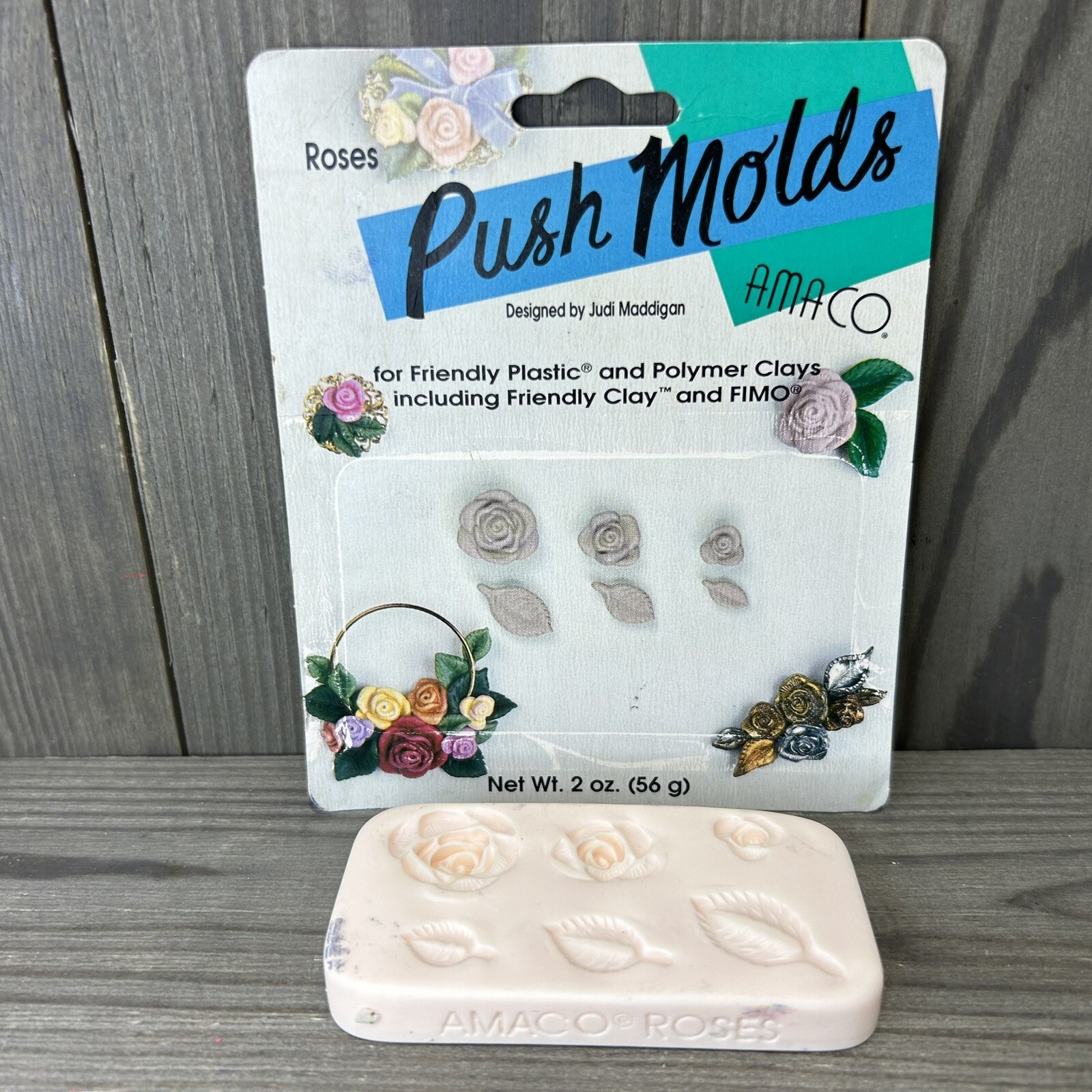 Vintage AMACO - Judi Maddigan Polymer Clay Push Molds - Roses