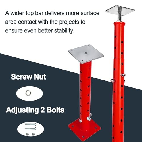 House Floor Jack, 17"-35" Adjustable Support Beam Basement Jack Post 2 Pack Red