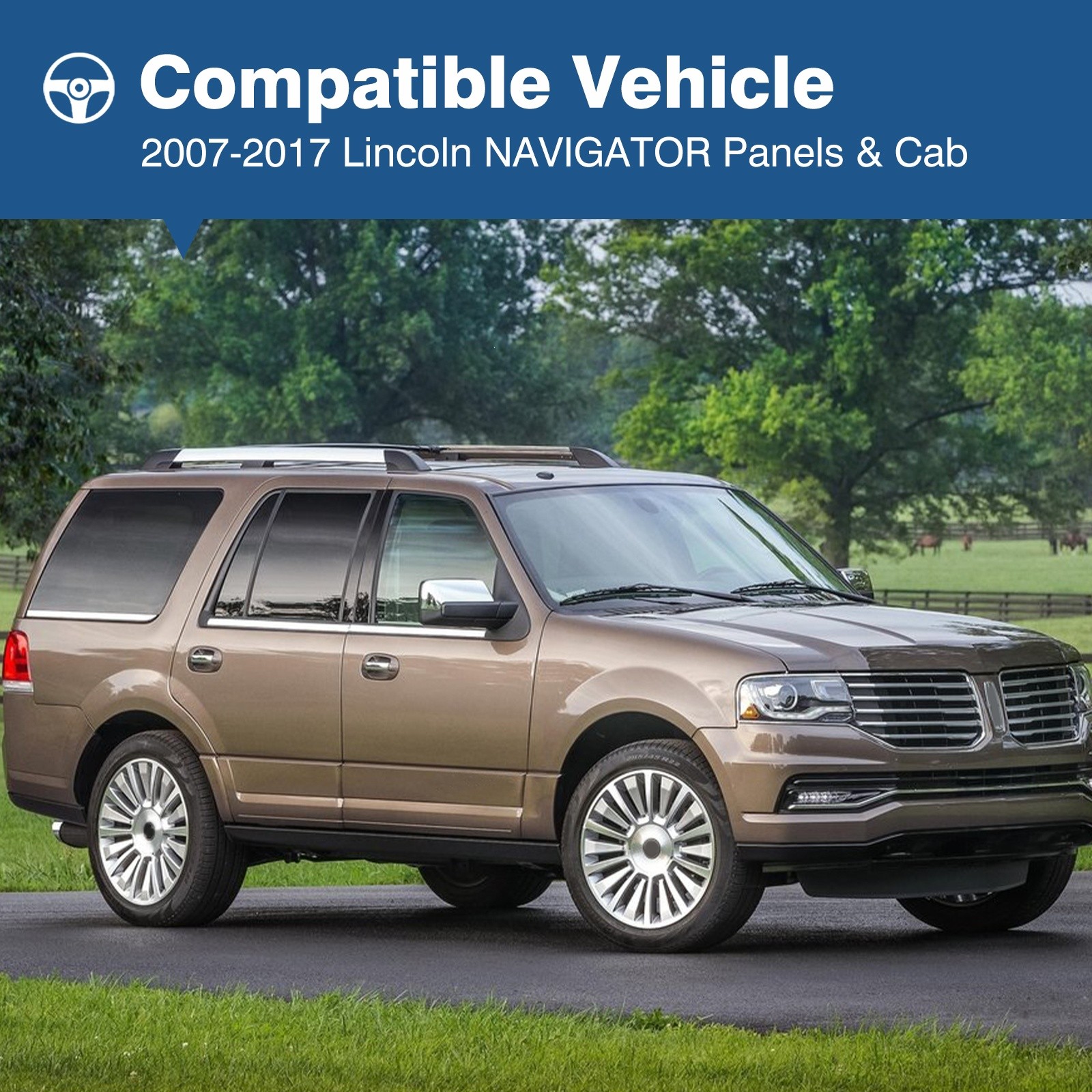 Pair Rocker Panels For 2007-2017 Lincoln Navigator Factory Style LH + RH