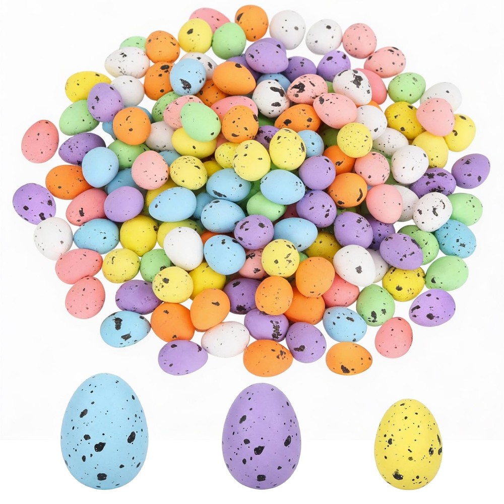 300 Pcs Mini Easter Eggs Speckled Foam Easter Eggs, 3 Sizes Artificial Easter...
