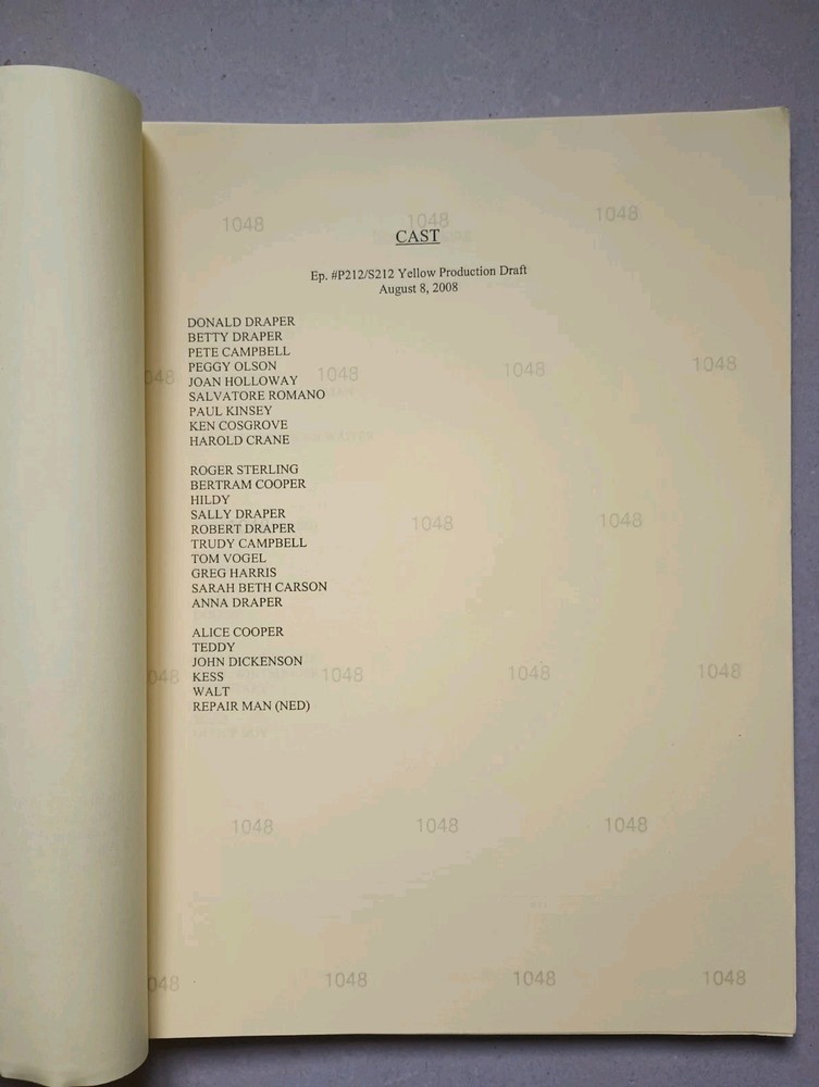 MAD MEN TV SCRIPT 'The Mountain King' Yellow Production Draft