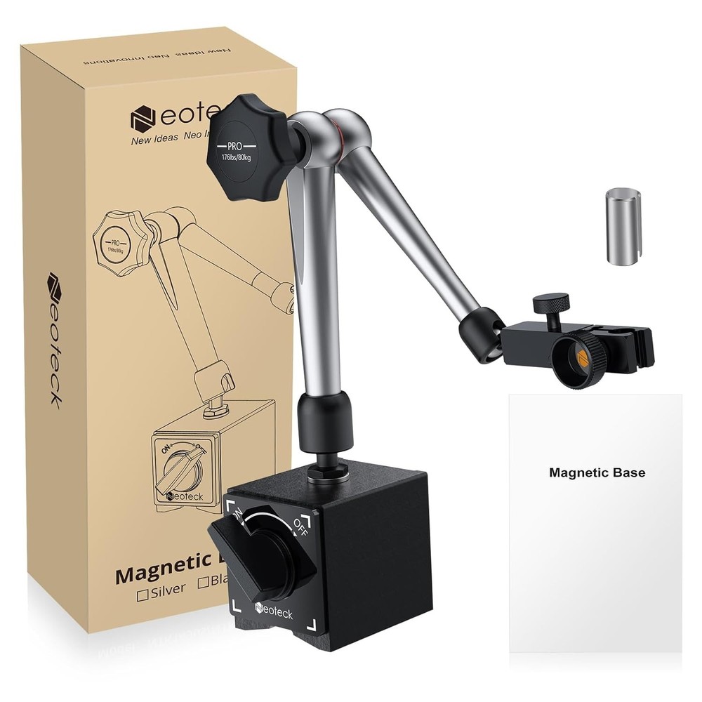 Magnetic Base Stand for Dial Indicator with Adjustable Arm and Stability Control