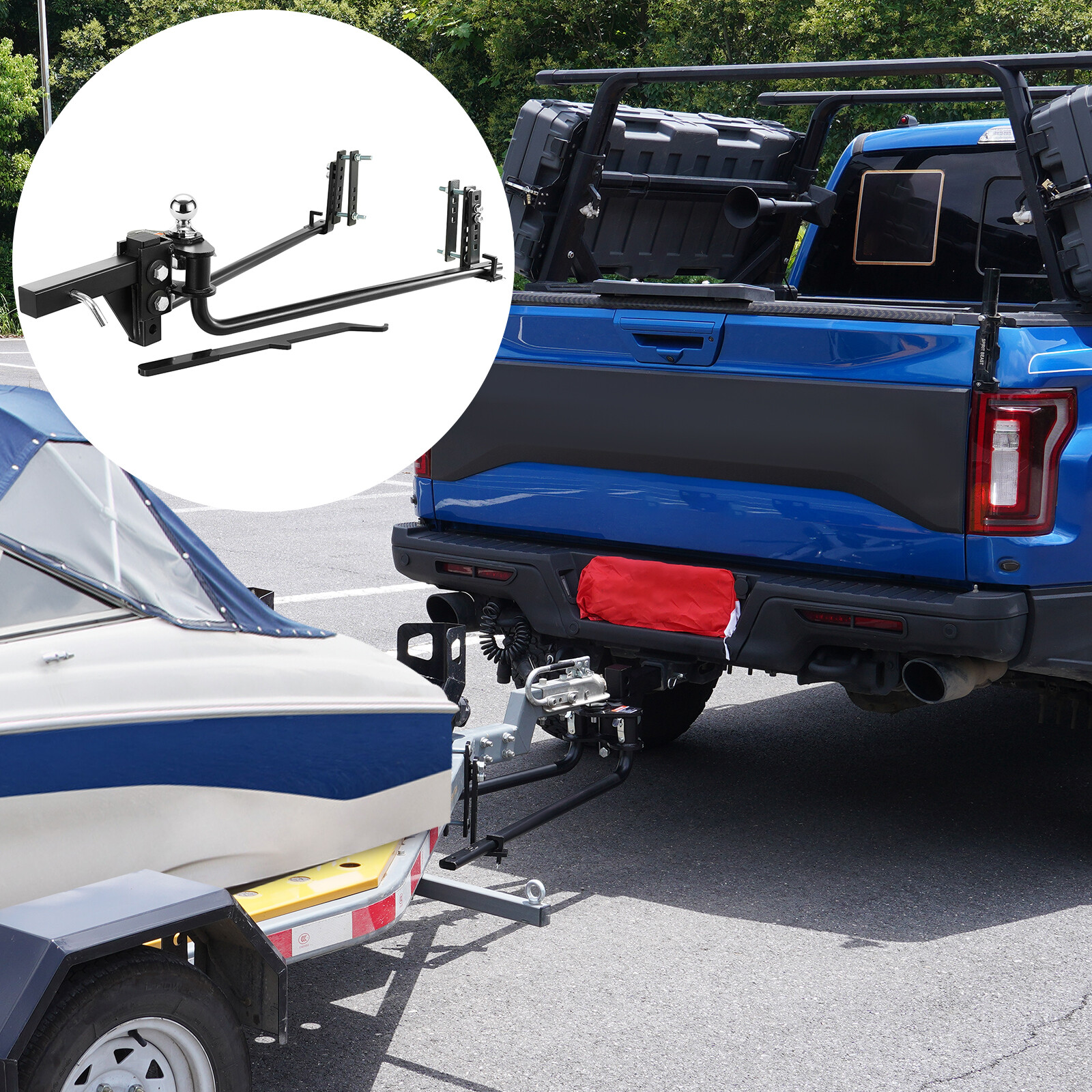VEVOR 1,000lb Weight Distribution Hitch with 2-5/16 in Ball and 2-In Shank