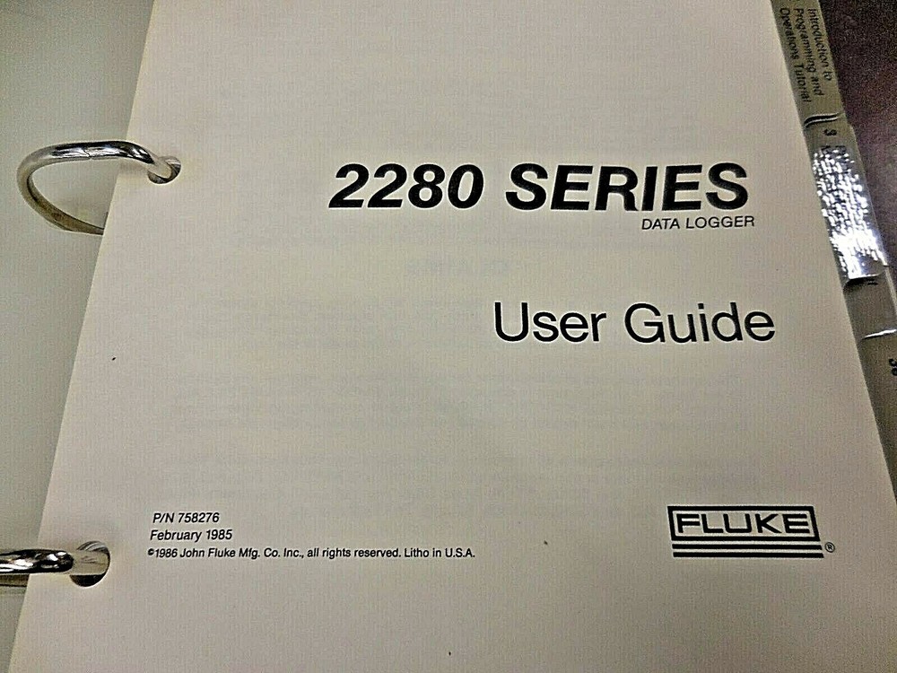 Fluke 2280 Series Data Logger User Guide P/N: 758276
