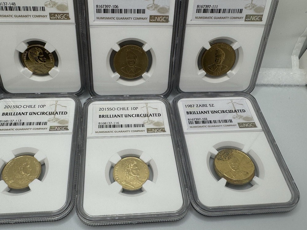 8 Total Brilliant Uncirculated Foreign Coins