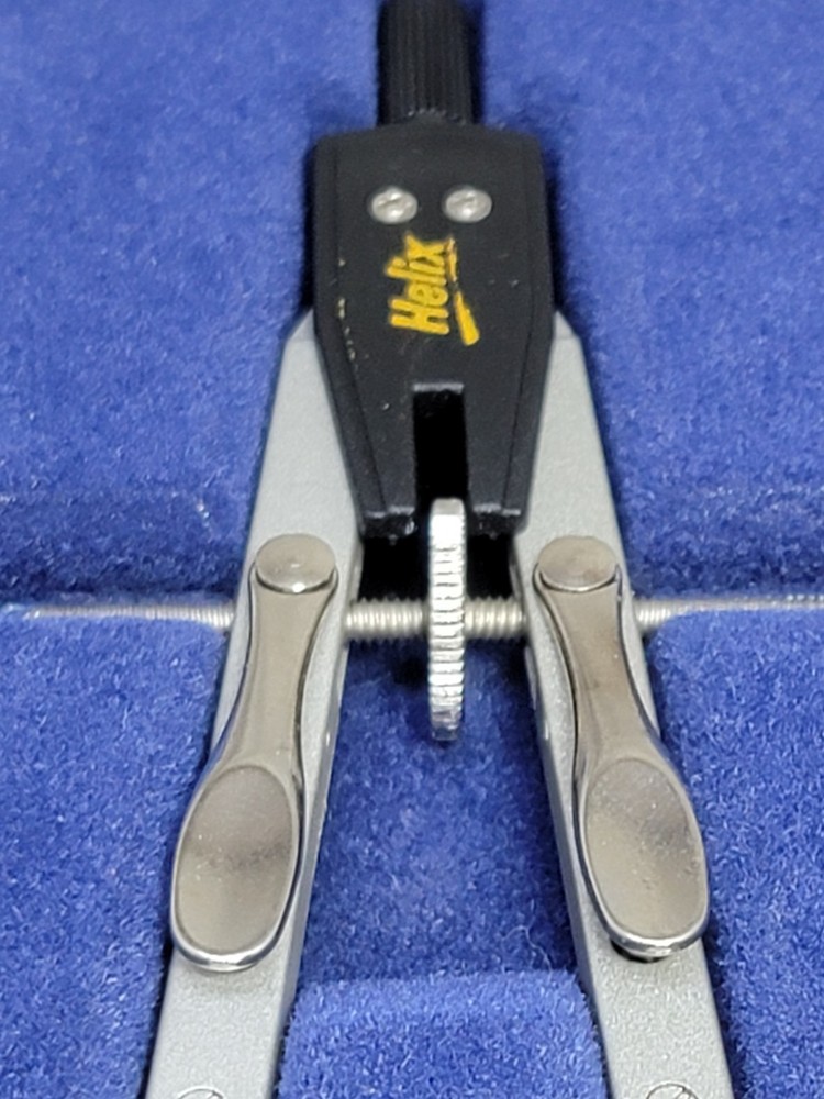 Helix Compass Drafting Drawing Precision Tool with Case. Pre-owned