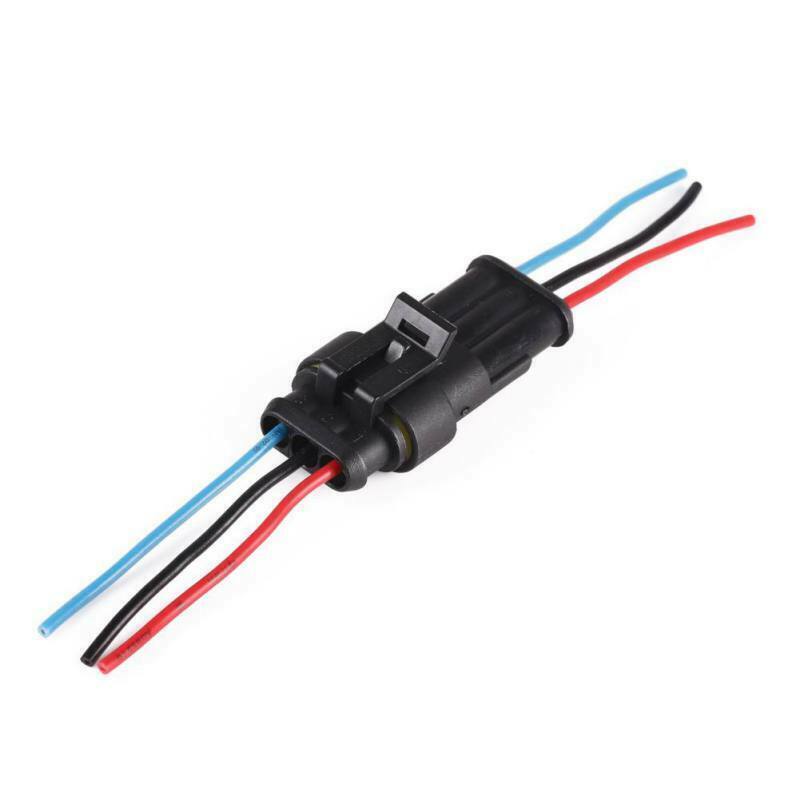 3-Pin/Way Waterproof Electrical Connector + Attached Wire Cable Plug Car Sealed
