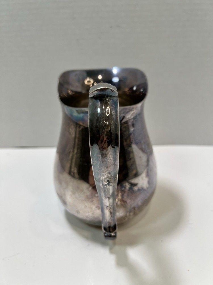 Reed & Barton 968 Silver Plate 6" Pitcher Creamer Vintage Patina Curved Handle
