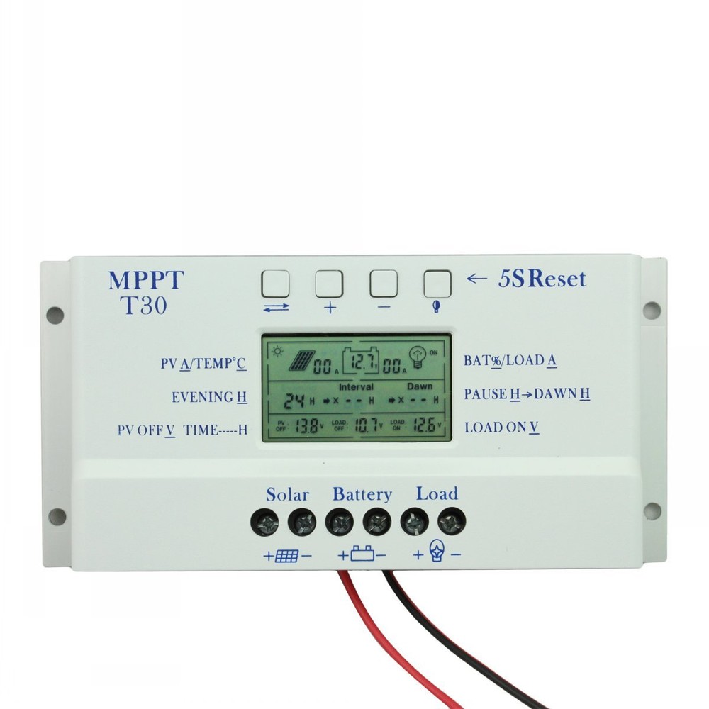 MPPT Solar Panel Regulator LCD 10A-80A 12V/24V Charge Controller 3 Timer