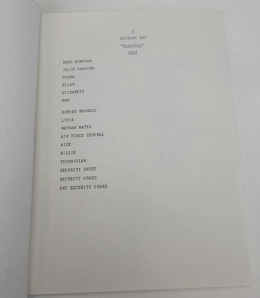 V / Steven E. de Souza 1984 TV Script, Robert Englund, Marc Singer "Dreadnought"
