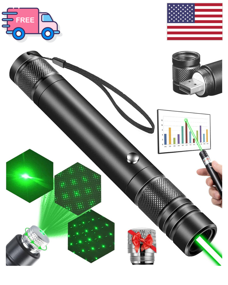 Green Laser Pointer High Power, USB Rechargeable Green Laser High Power Pointer